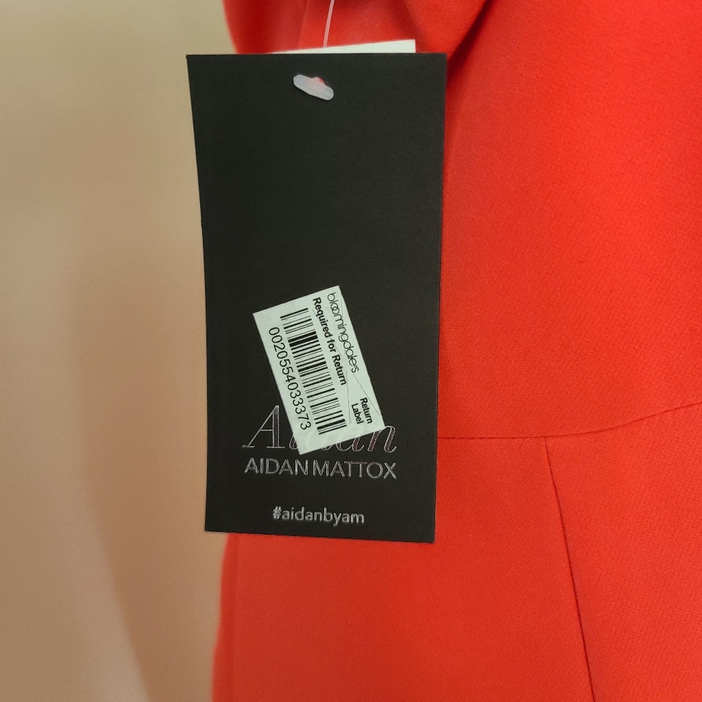 🔥Aidan Mattox Neon Coral Cut-Out Maxi Dress - Picture 13 of 15